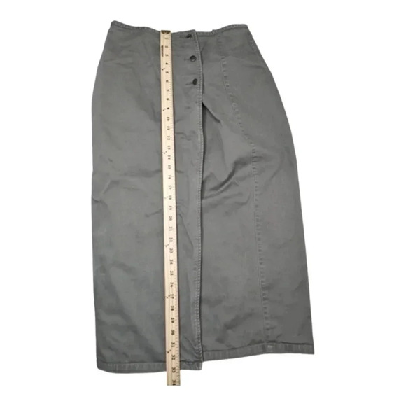 Vintage Eddie Bauer 90s Denim Maxi Skirt Grey/Gray Size 12 Modest 100% Cotton - Picture 10 of 11